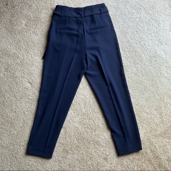 NWOT H&M navy paper bag waist dress pants - Picture 6 of 6
